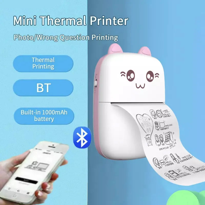 Wireless BT Portable Mini Thermal Printer: 203dpi for Photos, Labels, Memos - DealNova