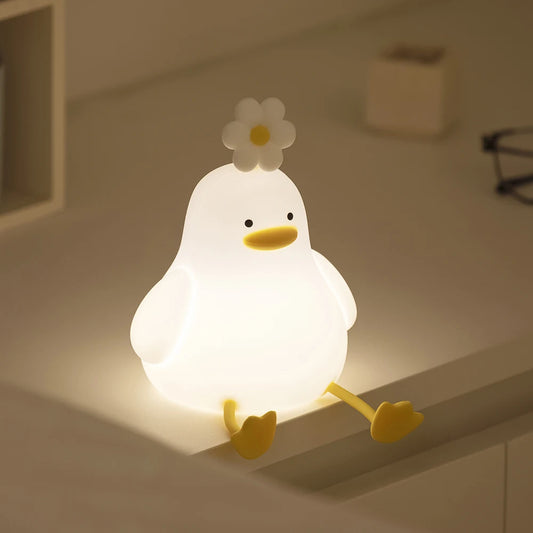 Cute Duck Led USB Rechargeable Silicone Lamp - Night Light