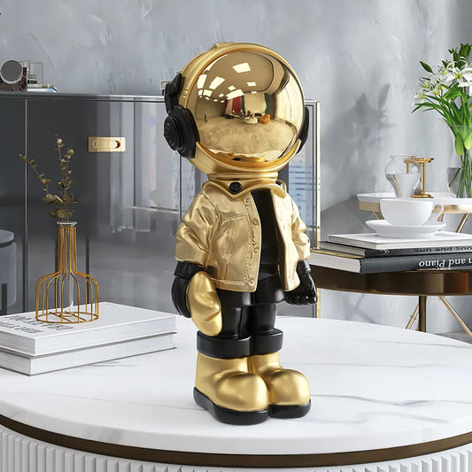 Gold Plated Astronaut Sculpture -Modern Home Decor