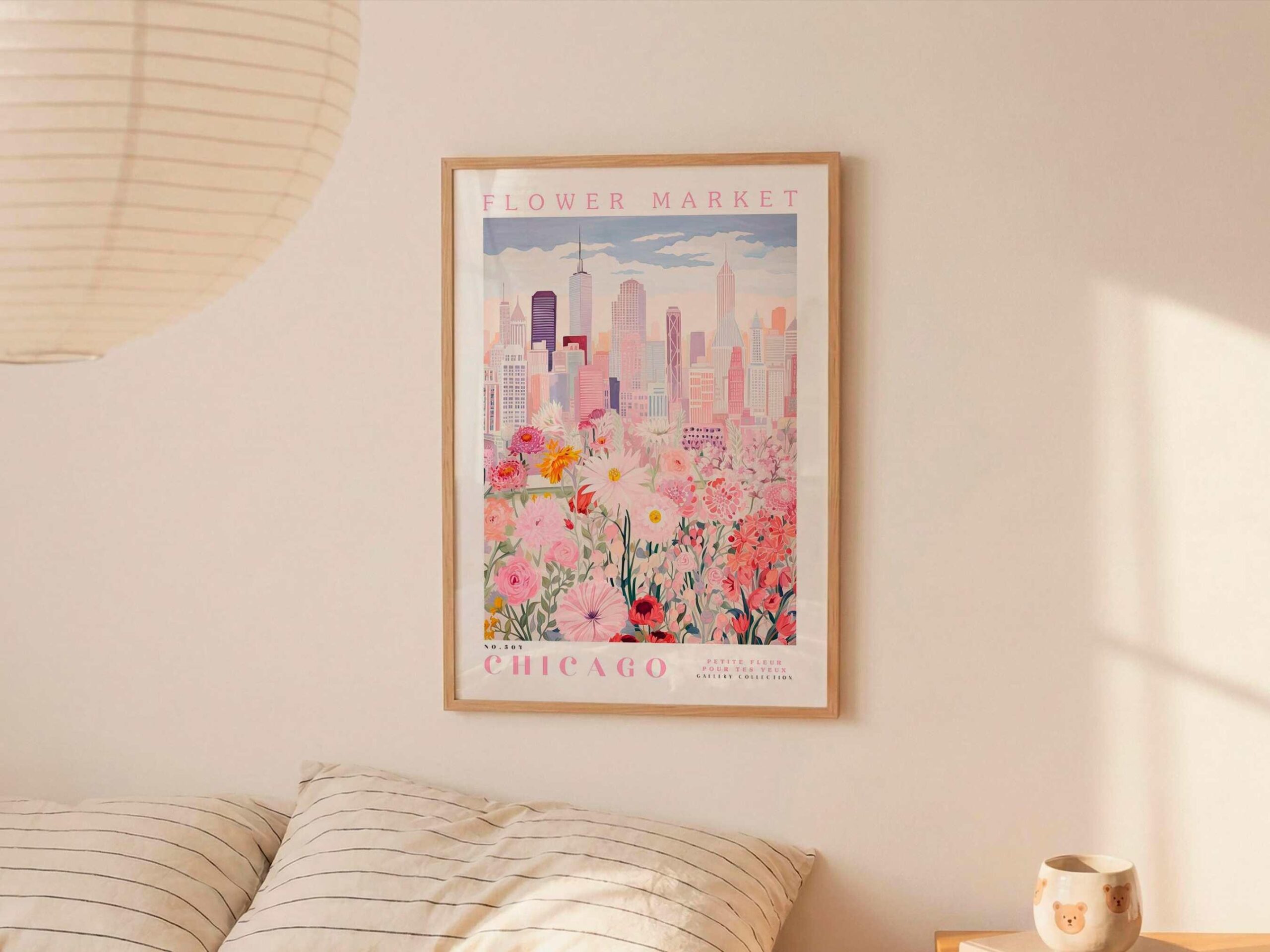 Chicago Flower Market Wall Art Print - Floral Skyline Poster - Image 4