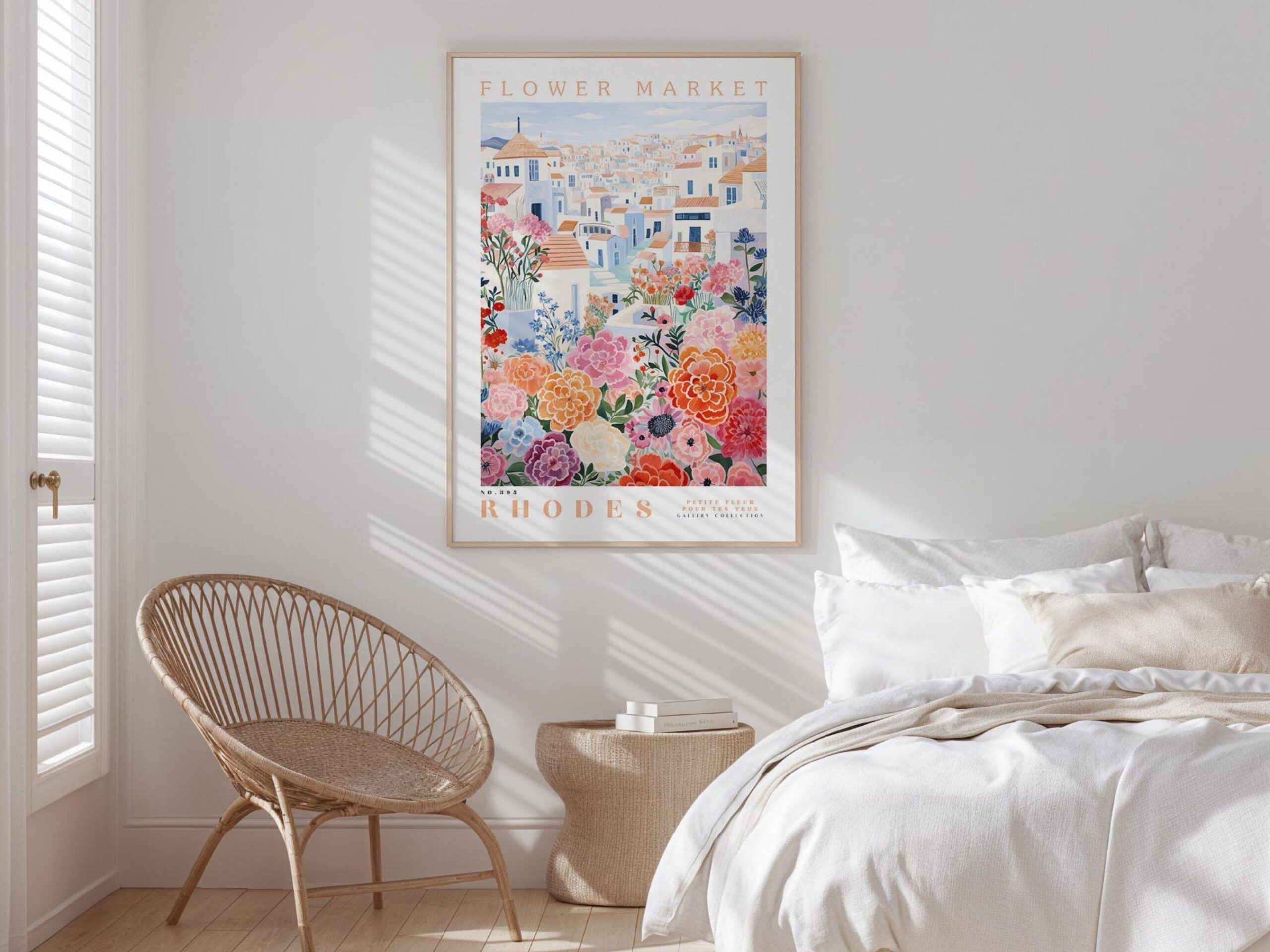 Rhodes Flower Market Wall Art Print - Greek Floral Poster - Image 2