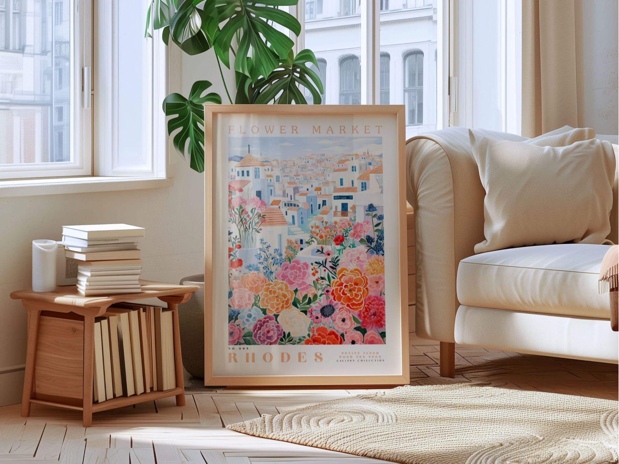 Rhodes Flower Market Wall Art Print - Greek Floral Poster - Image 5